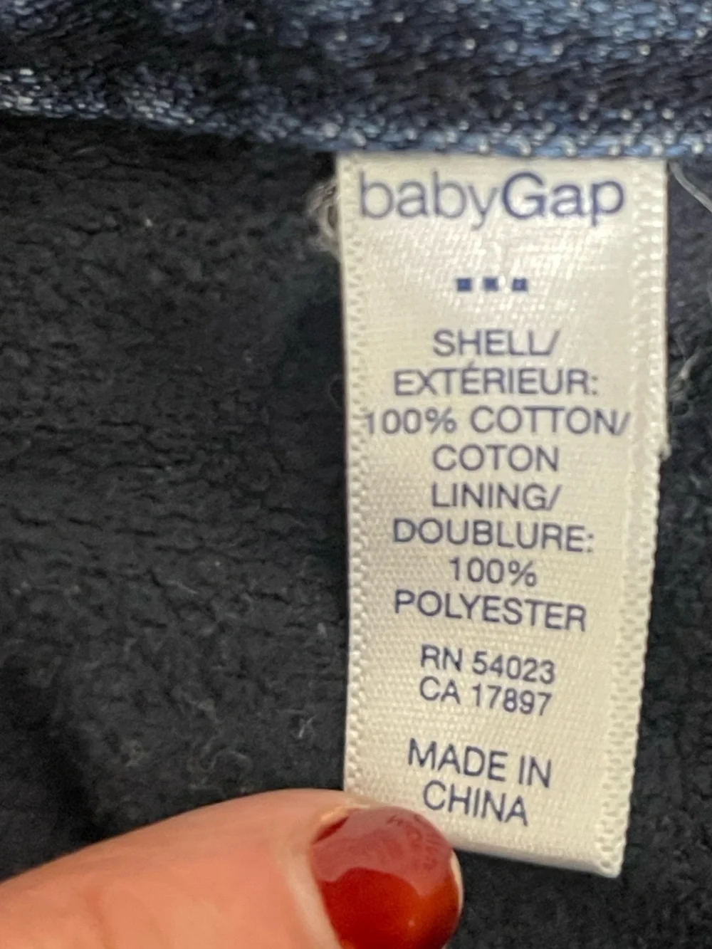 GAP Boys' Dark Blue Insulated Thermal Denim Jeans Loose Fit 3T Adjustable waist